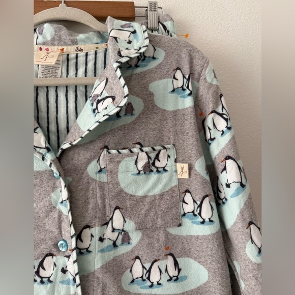 Munki Munki Fleece Pajama Set Penguin Print Bamboo Cotton Blend Size Small - Picture 10 of 16